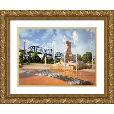 Water For Horses Gold Ornate Wood Framed Art Print with Double Matting by Lee, Rachel