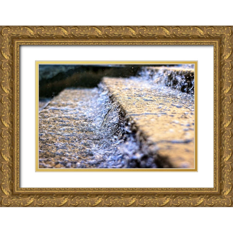 Water Over Steps Gold Ornate Wood Framed Art Print with Double Matting by Lee, Rachel