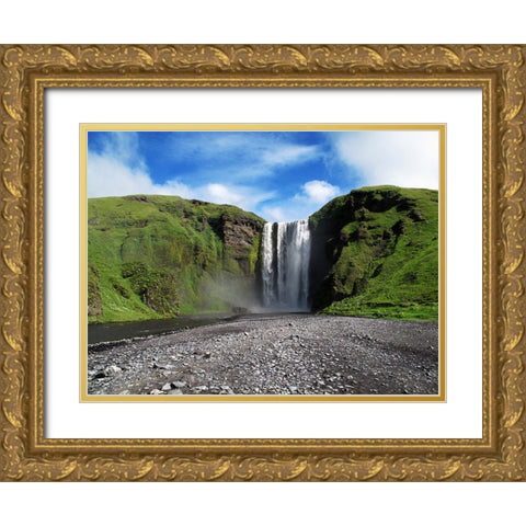 Waterfall 33 Gold Ornate Wood Framed Art Print with Double Matting by Lee, Rachel