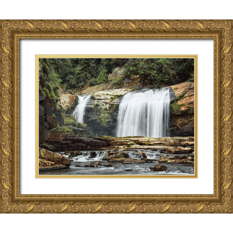 Waterfall 39 Gold Ornate Wood Framed Art Print with Double Matting by Lee, Rachel