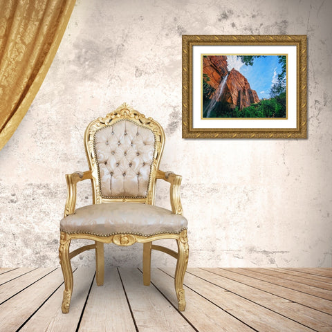 Waterfall 42 Gold Ornate Wood Framed Art Print with Double Matting by Lee, Rachel