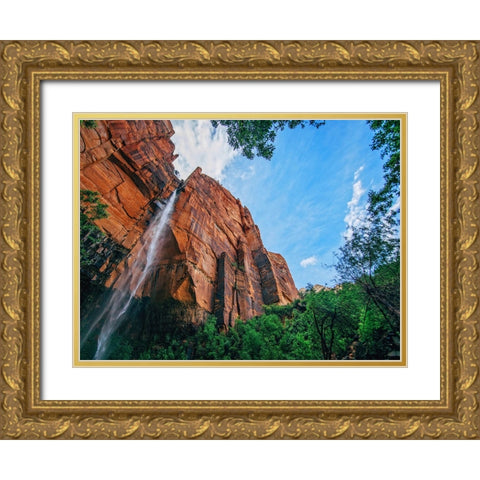 Waterfall 42 Gold Ornate Wood Framed Art Print with Double Matting by Lee, Rachel