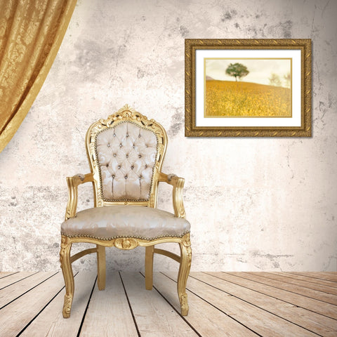 Yellow Meadow Gold Ornate Wood Framed Art Print with Double Matting by Lee, Rachel
