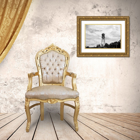 Vintage Watertower Gold Ornate Wood Framed Art Print with Double Matting by Malone, Will
