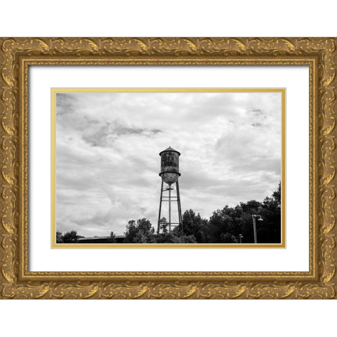 Vintage Watertower Gold Ornate Wood Framed Art Print with Double Matting by Malone, Will