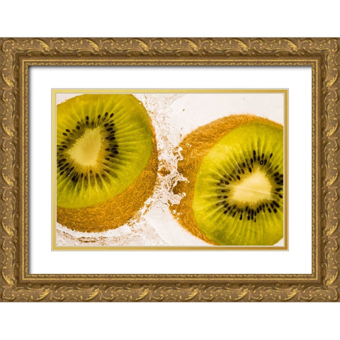 Kiwi Splash Gold Ornate Wood Framed Art Print with Double Matting by Malone, Will