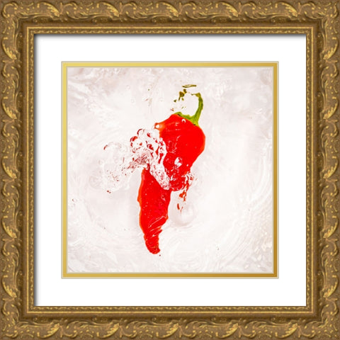 Red Hot Gold Ornate Wood Framed Art Print with Double Matting by Malone, Will