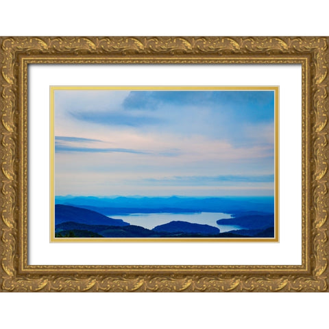 Blue Mist Gold Ornate Wood Framed Art Print with Double Matting by Malone, Will