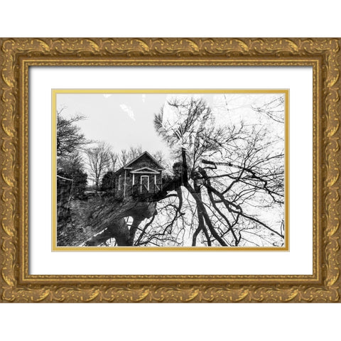 Dark House Gold Ornate Wood Framed Art Print with Double Matting by Malone, Will
