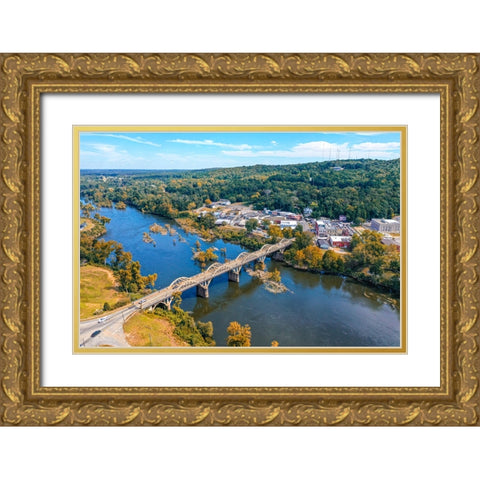 Wetumpka Fall Gold Ornate Wood Framed Art Print with Double Matting by Malone, Will