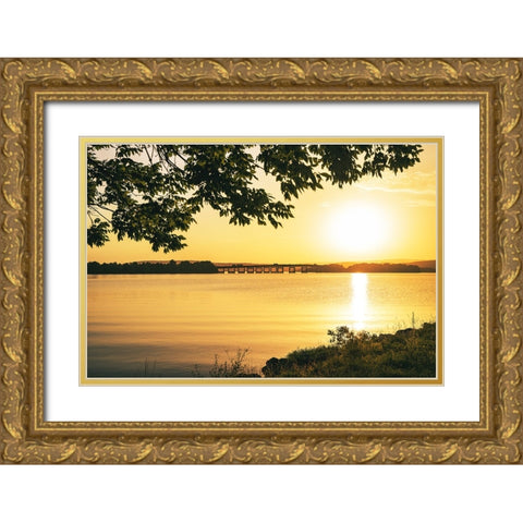 Alabama Line Gold Ornate Wood Framed Art Print with Double Matting by Malone, Will