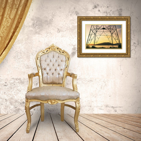 Alabama Line 2 Gold Ornate Wood Framed Art Print with Double Matting by Malone, Will