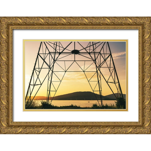 Alabama Line 2 Gold Ornate Wood Framed Art Print with Double Matting by Malone, Will