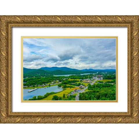 Downtown Hiawassee Gold Ornate Wood Framed Art Print with Double Matting by Malone, Will
