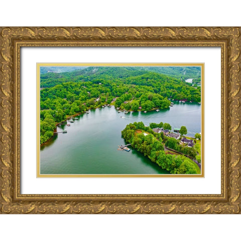 Lake Chatuge 5 Gold Ornate Wood Framed Art Print with Double Matting by Malone, Will