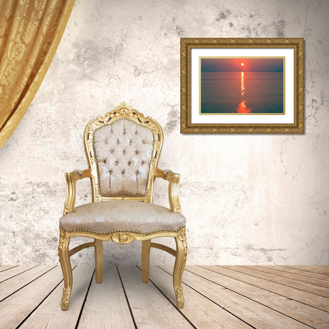 The Red Sun Gold Ornate Wood Framed Art Print with Double Matting by Malone, Will