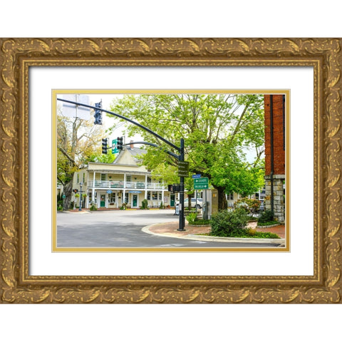 Downtown Highlands Gold Ornate Wood Framed Art Print with Double Matting by Malone, Will