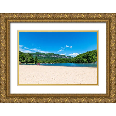 Lake Lure Beach Gold Ornate Wood Framed Art Print with Double Matting by Malone, Will