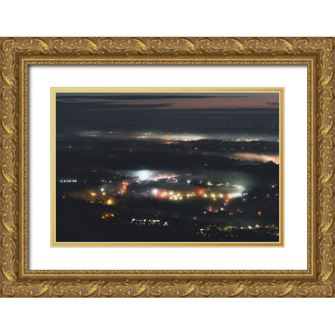 Chatt at Night 2 Gold Ornate Wood Framed Art Print with Double Matting by Malone, Will