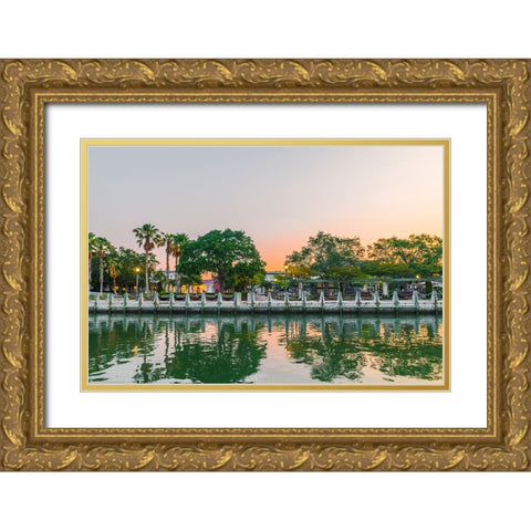 Beaufort Boardwalk Gold Ornate Wood Framed Art Print with Double Matting by Malone, Will