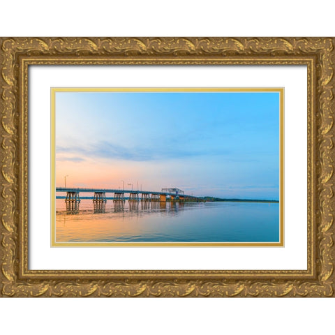 Beaufort Bridge Gold Ornate Wood Framed Art Print with Double Matting by Malone, Will