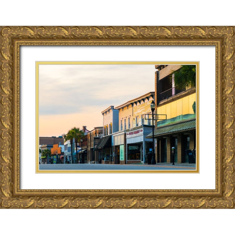 Downtown Beaufort Morning 4 Gold Ornate Wood Framed Art Print with Double Matting by Malone, Will