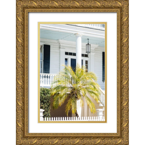 Front Porch Palm Gold Ornate Wood Framed Art Print with Double Matting by Malone, Will