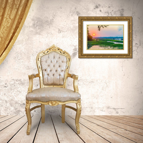 Morning Marsh 2 Gold Ornate Wood Framed Art Print with Double Matting by Malone, Will
