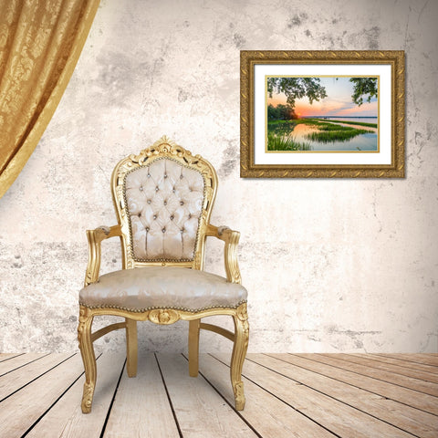 Morning Marsh 4 Gold Ornate Wood Framed Art Print with Double Matting by Malone, Will