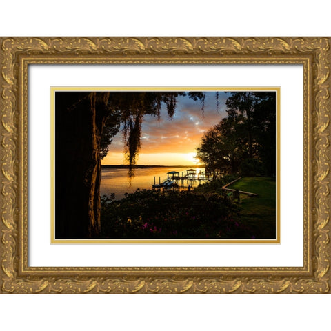 Classic Sunset Gold Ornate Wood Framed Art Print with Double Matting by Malone, Will