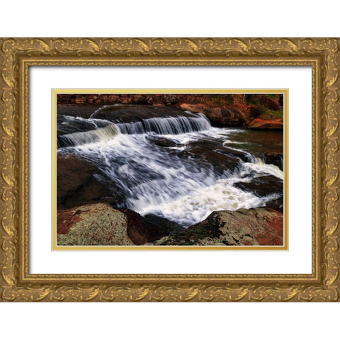 Falls Park Rush Gold Ornate Wood Framed Art Print with Double Matting by Malone, Will