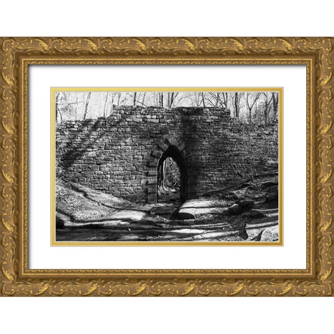 Poinsett Bridge 7 BW Gold Ornate Wood Framed Art Print with Double Matting by Malone, Will