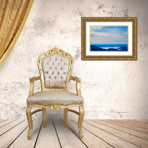 Blue Mist Gold Ornate Wood Framed Art Print with Double Matting by Malone, Will