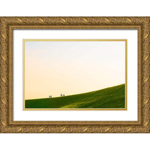 A Long Way 3 Gold Ornate Wood Framed Art Print with Double Matting by Malone, Will