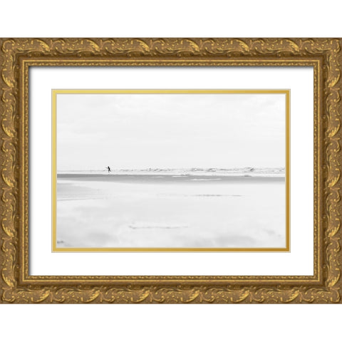 Beach Fun Gold Ornate Wood Framed Art Print with Double Matting by Malone, Will