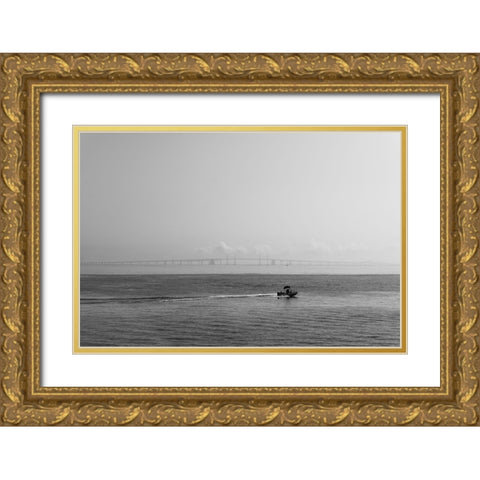 Bridge Gold Ornate Wood Framed Art Print with Double Matting by Malone, Will