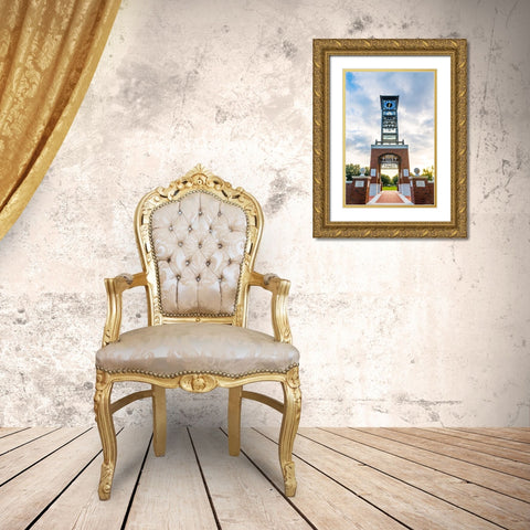 Centennial Plaza Vertical Gold Ornate Wood Framed Art Print with Double Matting by Malone, Will