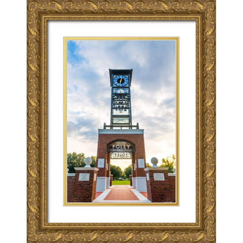 Centennial Plaza Vertical Gold Ornate Wood Framed Art Print with Double Matting by Malone, Will