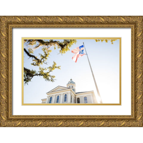 Courthouse 3 Gold Ornate Wood Framed Art Print with Double Matting by Malone, Will
