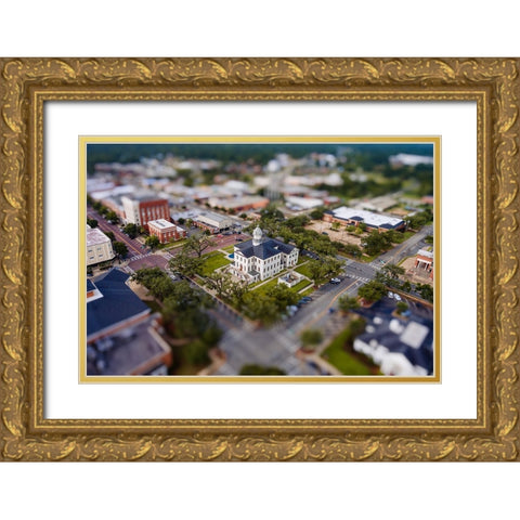 Courthouse 8 Gold Ornate Wood Framed Art Print with Double Matting by Malone, Will