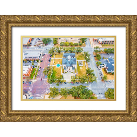Courthouse 9 Gold Ornate Wood Framed Art Print with Double Matting by Malone, Will