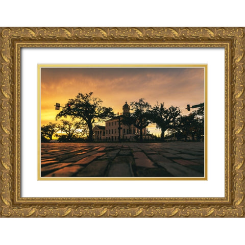 Courthouse Sunset 3 Gold Ornate Wood Framed Art Print with Double Matting by Malone, Will