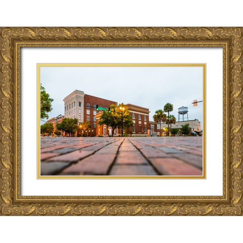 Downtown Tville Color Gold Ornate Wood Framed Art Print with Double Matting by Malone, Will