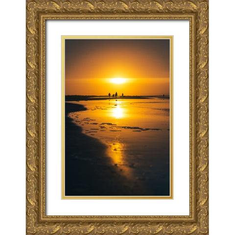 Family in the Sun Gold Ornate Wood Framed Art Print with Double Matting by Malone, Will