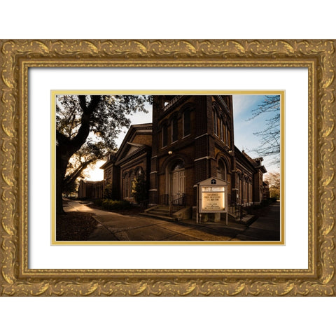 First Presbyterian Gold Ornate Wood Framed Art Print with Double Matting by Malone, Will