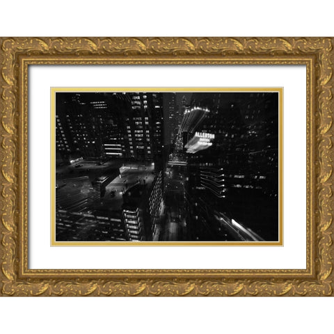 Gotham BW Gold Ornate Wood Framed Art Print with Double Matting by Malone, Will