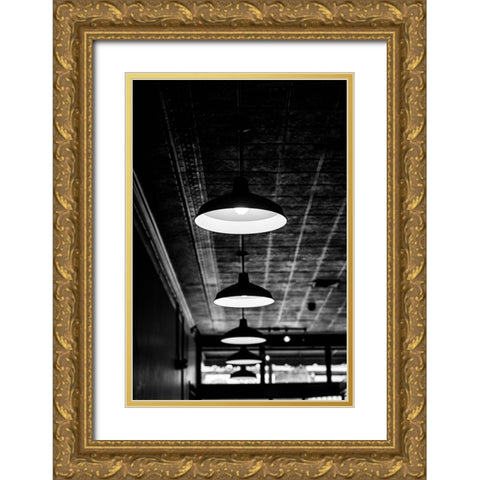 Hanging Lights Gold Ornate Wood Framed Art Print with Double Matting by Malone, Will