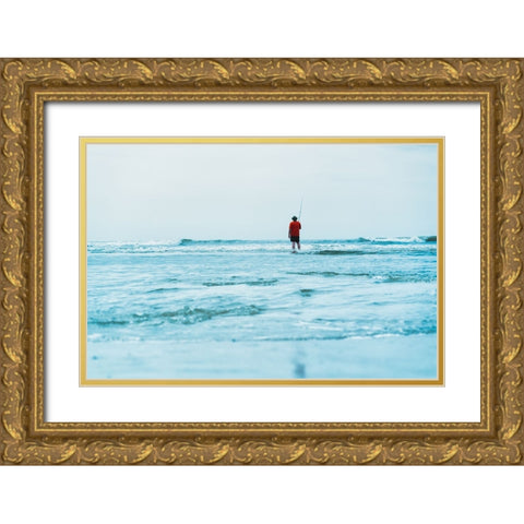 Man in the Sea Gold Ornate Wood Framed Art Print with Double Matting by Malone, Will