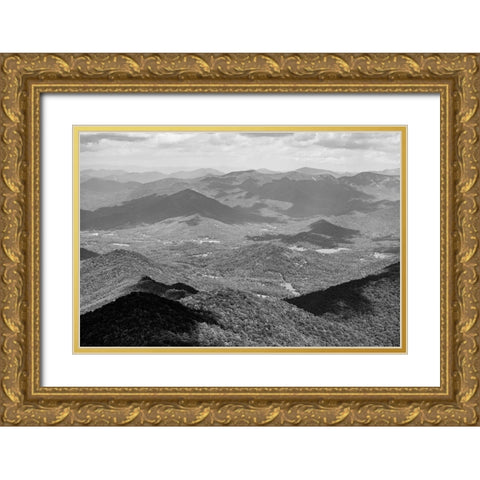 Monochrome Mountains Gold Ornate Wood Framed Art Print with Double Matting by Malone, Will