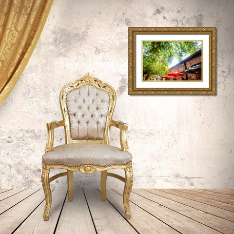 Patio Gold Ornate Wood Framed Art Print with Double Matting by Malone, Will